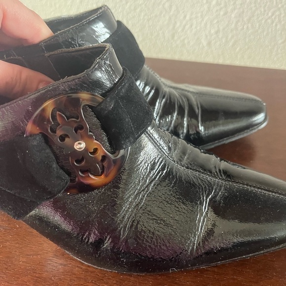 Brighton Patent Leather Rococo Mule 3" Sz 9.5 - Picture 5 of 9